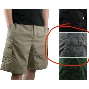 Magellan Outdoor Fish Gear Water Repellent Gray Cargo Shorts w/belt Men’s Large